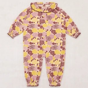 Baby Pierrot Onesie in String / Antique Rose Chrysanthemum by Misha & Puff