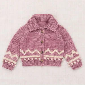 Baby Zig Zag Cardigan in Antique Rose by Misha & Puff