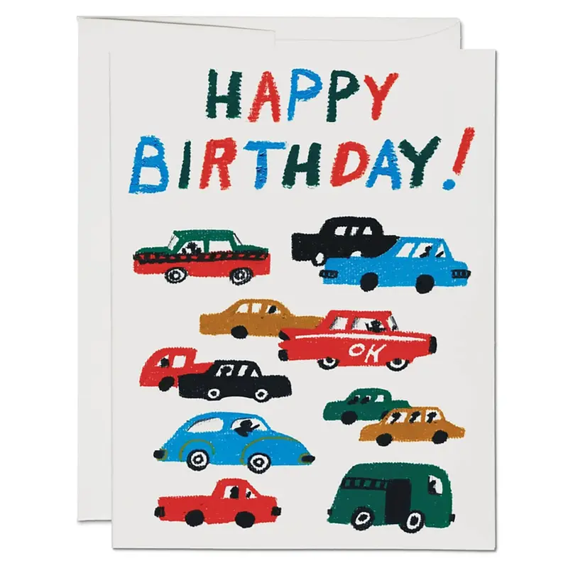 Birthday Traffic Greetings Card by Red Cap Cards