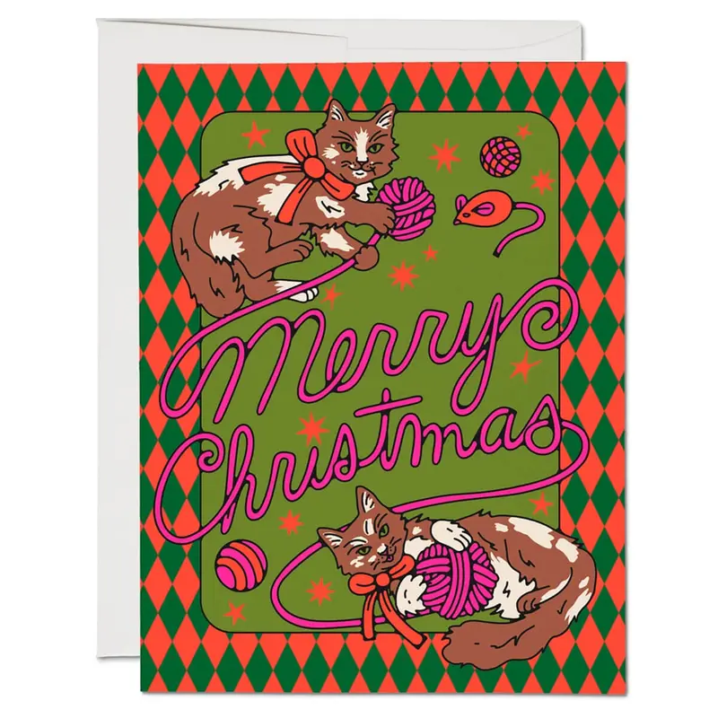 Christmas Kittens Greetings Card by Red Cap Cards
