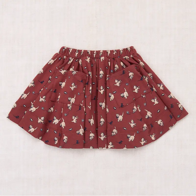 Circle Skirt in Madder Root Cat & Mouse by Misha & Puff
