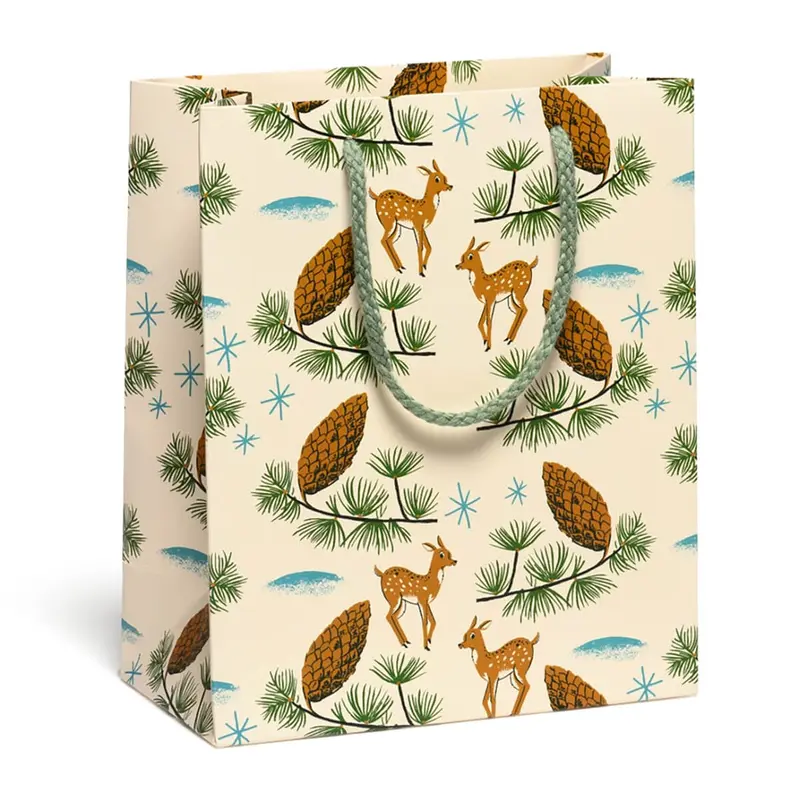 Deer And Pinecones Medium Gift Bag By Red Cap Cards