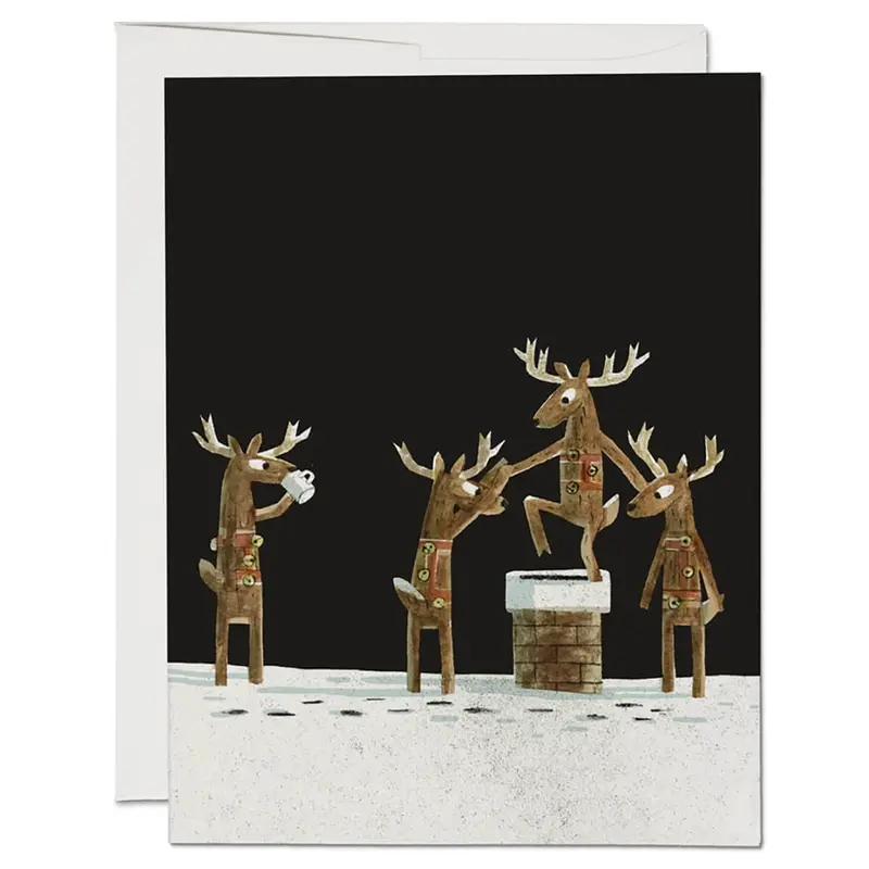 Down The Chimney Christmas Greetings Card by Red Cap Cards