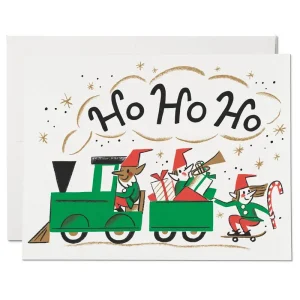 Elf Train Christmas Greetings Card by Red Cap Cards