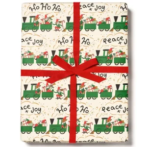 Elf Train Gift Wrap by Red Cap Cards