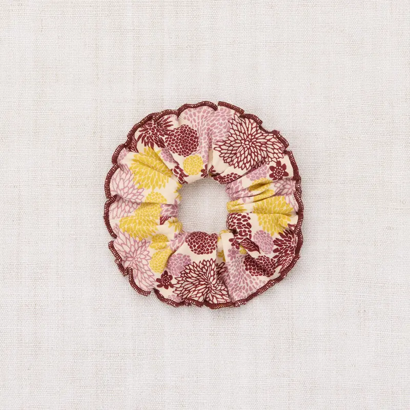 Hair Scrunchie in String / Antique Rose Chrysanthemum by Misha & Puff
