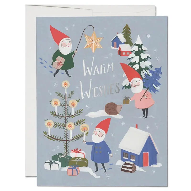 Holiday Gnomes Christmas Greetings Card by Red Cap Cards