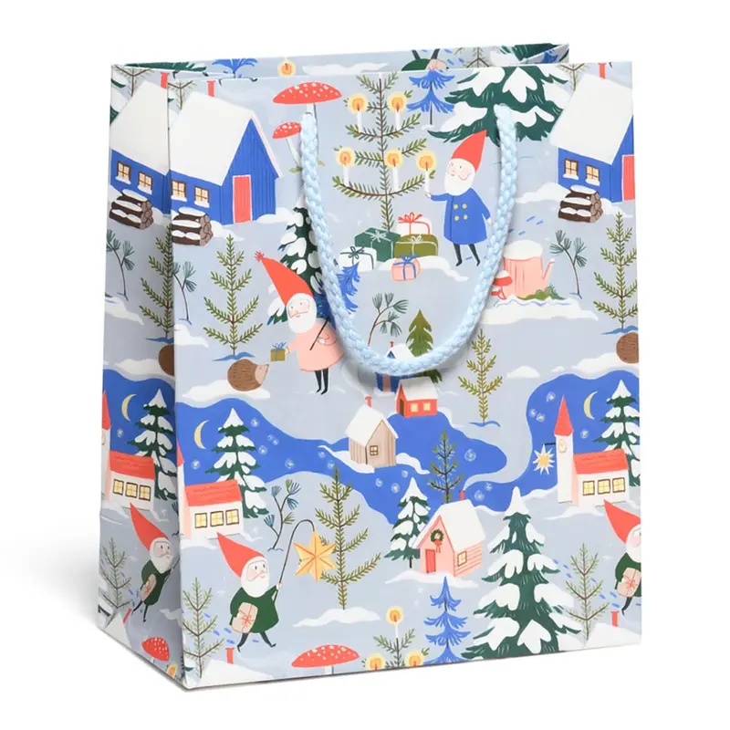 Holiday Gnomes Medium Gift Bag By Red Cap Cards
