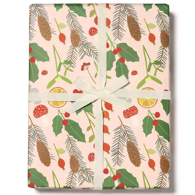 Holiday Greens Gift Wrap (3 Sheets) by Red Cap Cards