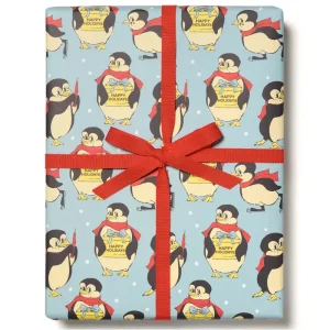 Holiday Penguin Gift Wrap (3 Sheets) by Red Cap Cards