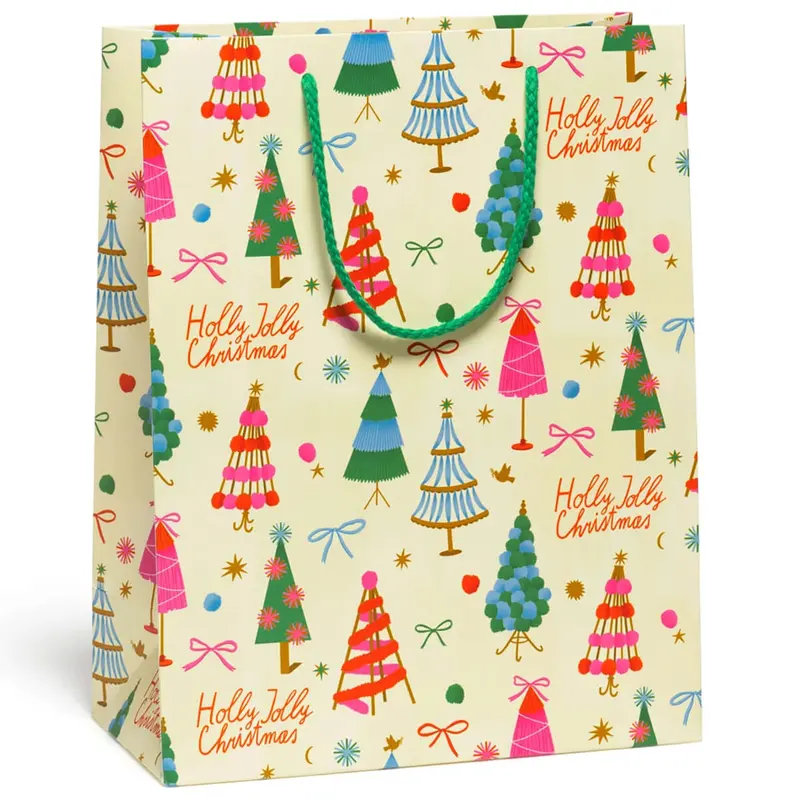 Holly Jolly Trees Large Gift Bag By Red Cap Cards