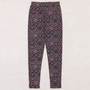 Legging in Madder Root Folk Tile by Misha & Puff