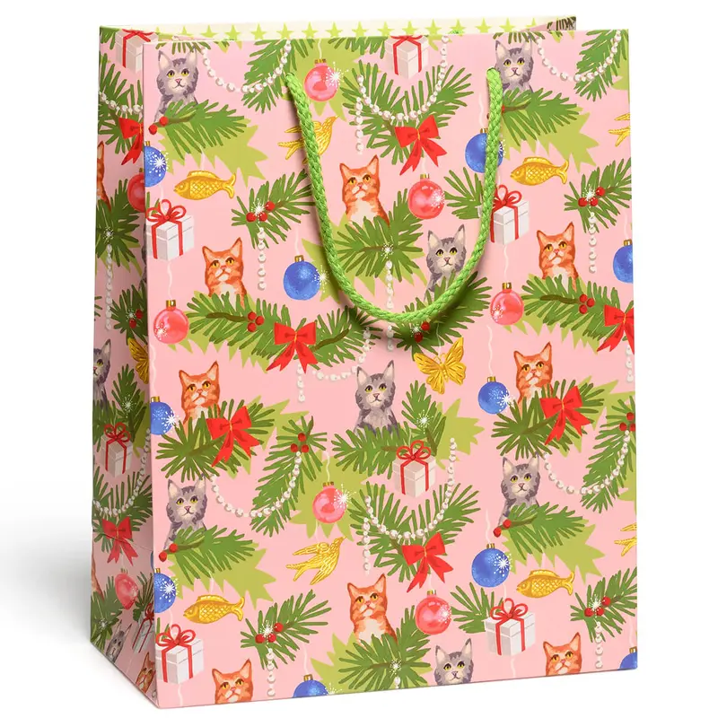Meowy Christmas Large Gift Bag By Red Cap Cards