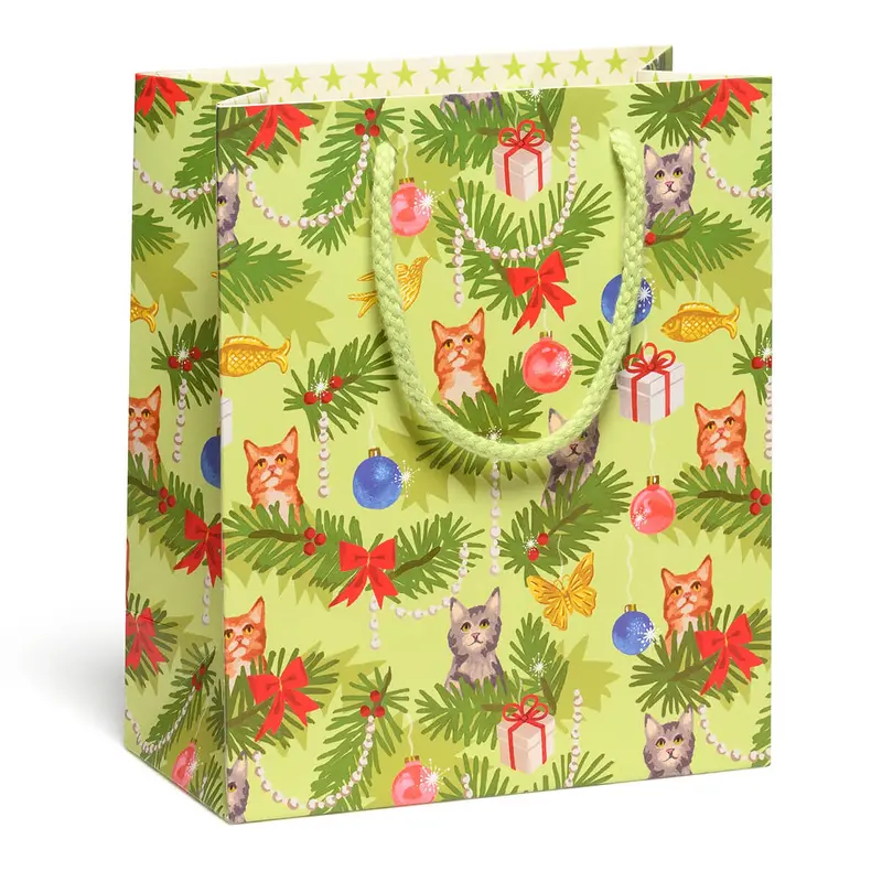 Meowy Christmas Medium Gift Bag By Red Cap Cards