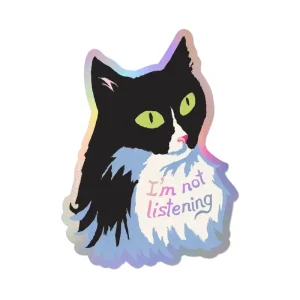 Not Listening Sticker by Red Cap Cards