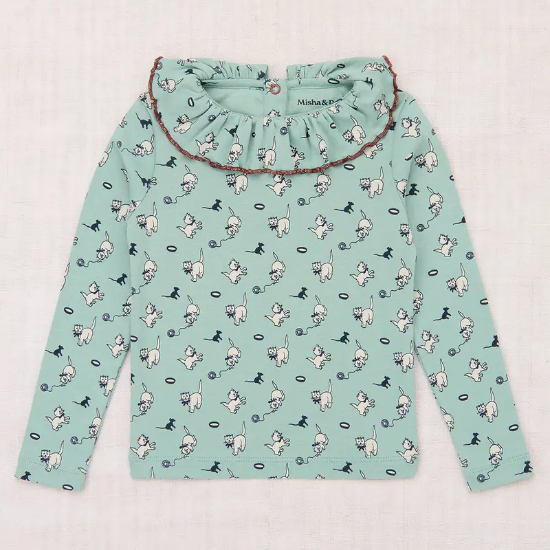 Paloma Top in Sage Cat & Mouse by Misha & Puff