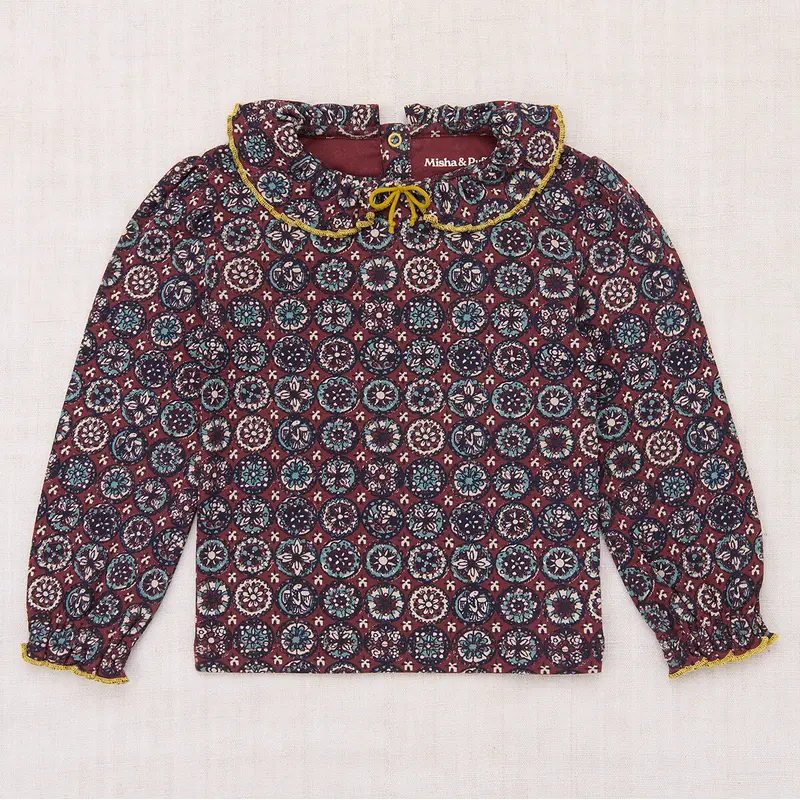 Pattie Top in Madder Root Folk Tile by Misha & Puff
