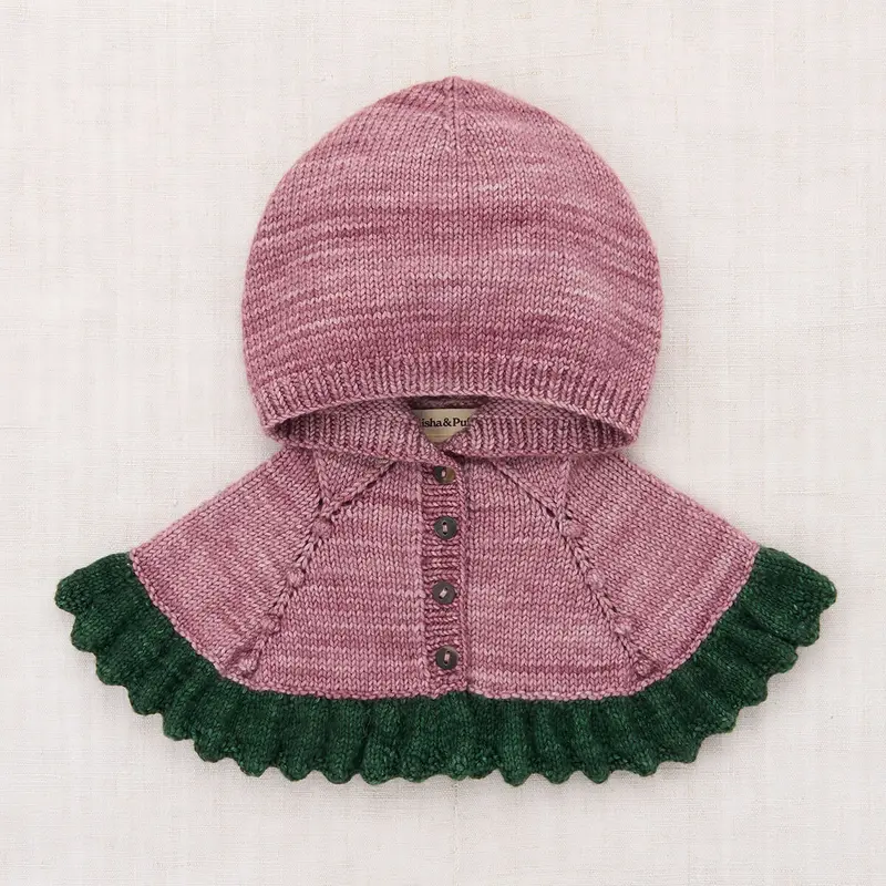 Ruffle Capelet in Antique Rose by Misha & Puff