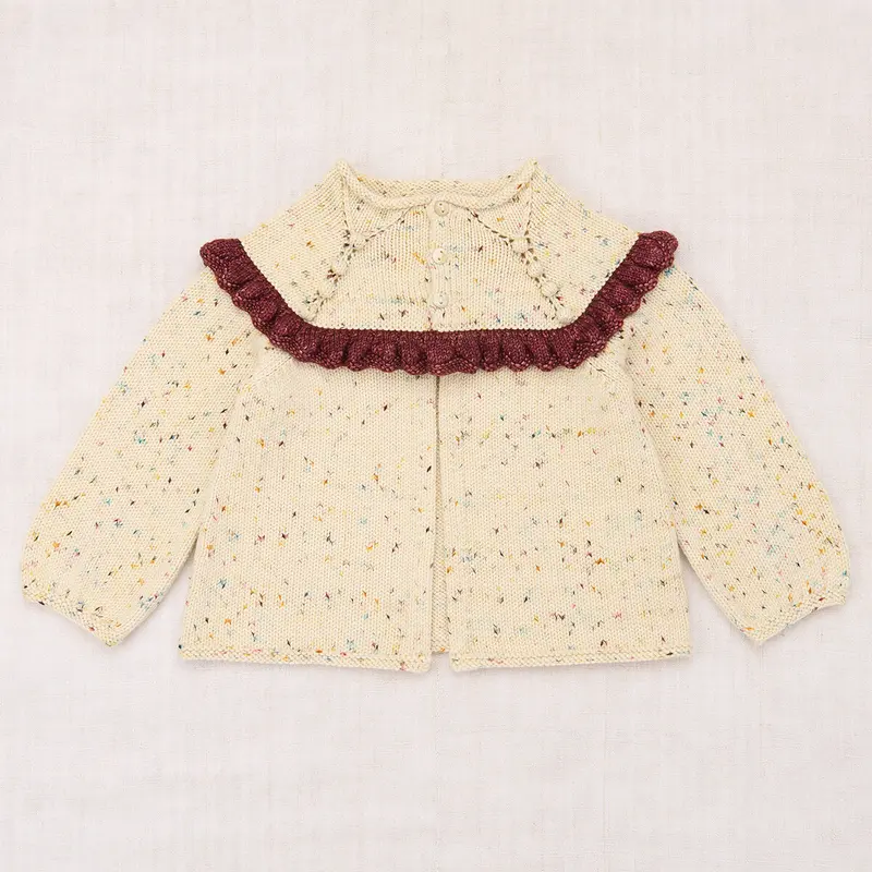 Ruffle Cardigan in Snowglobe Confetti by Misha & Puff