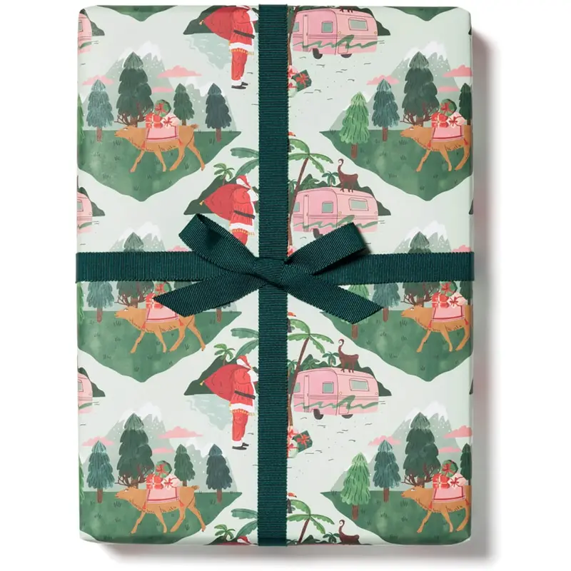 Santa Camper Gift Wrap (3 Sheets) by Red Cap Cards