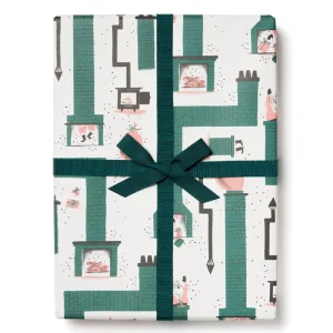 Santa Chimney Christmas Gift Wrap (3 Sheets) By Red Cap Cards