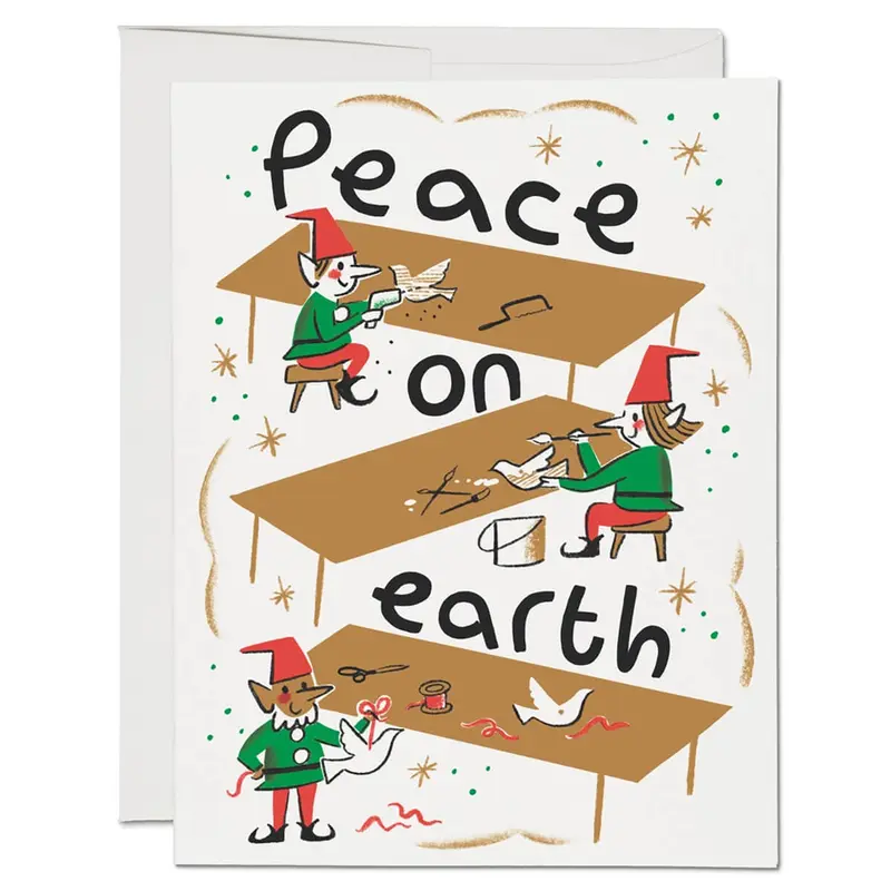 Santa's Workshop Christmas Greetings Card by Red Cap Cards