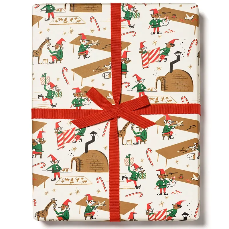 Santa's Workshop Gift Wrap (3 Sheets) by Red Cap Cards