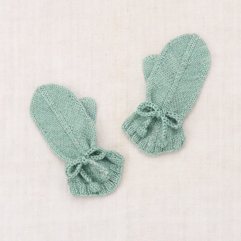 Snowshoe Hare Mittens in Sage by Misha & Puff