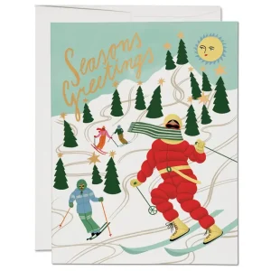 Snowy Slopes Christmas Greetings Card by Red Cap Cards
