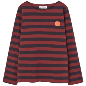 Striped Dot T-Shirt in Red Clay by Loreak Mendian
