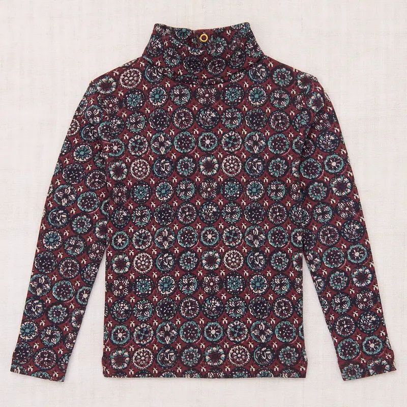 Turtleneck in Madder Root Folk Tile by Misha & Puff