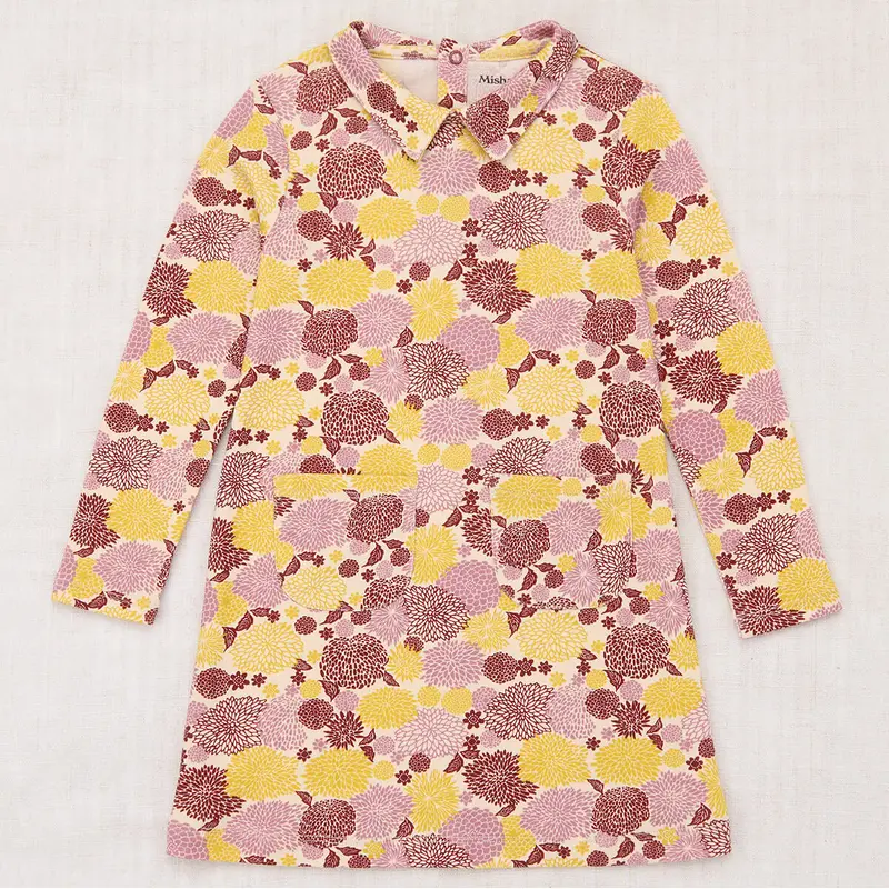 Twiggy Dress in String / Antique Rose Chrysanthemum by Misha & Puff