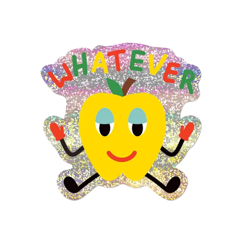 Whatever Apple Sticker by Red Cap Cards
