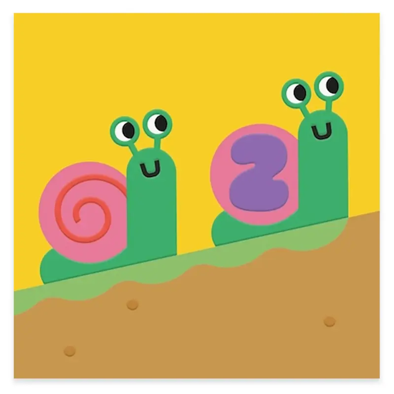 Age 2 Snails Birthday Greetings Card by Studio Boketto