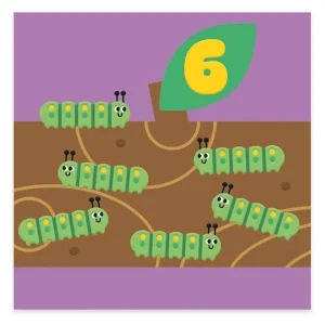 Age 6 Caterpillars Birthday Greetings Card by Studio Boketto