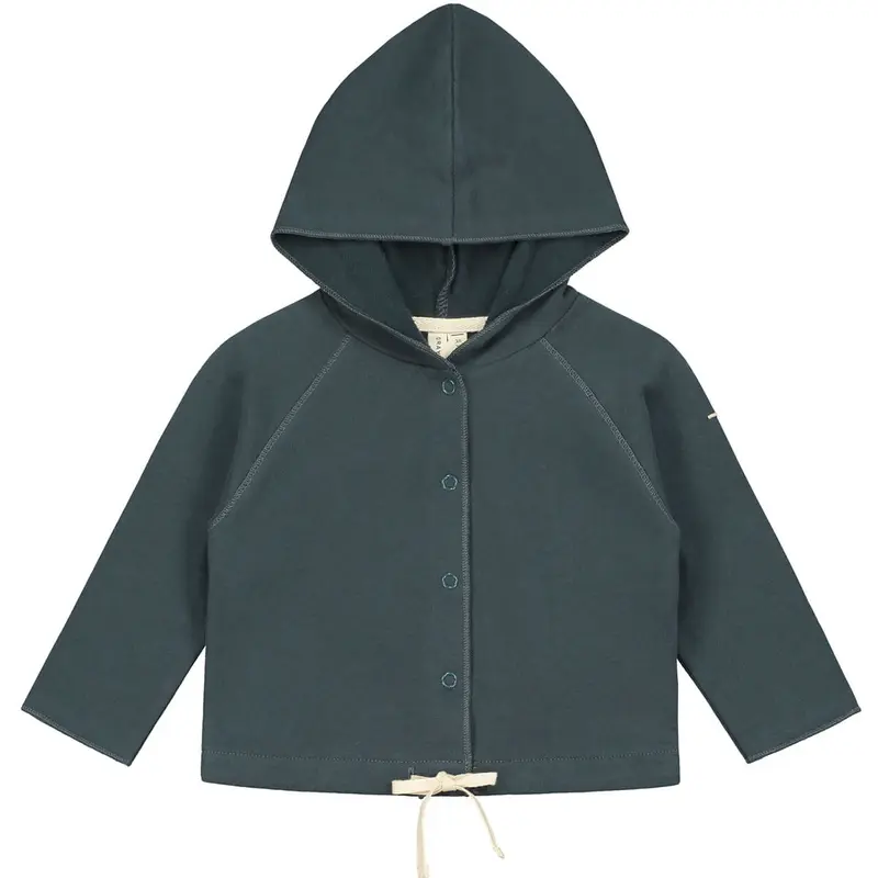 Baby Hooded Cardigan in Blue Grey by Gray Label - Last One In Stock - 1-3 Months
