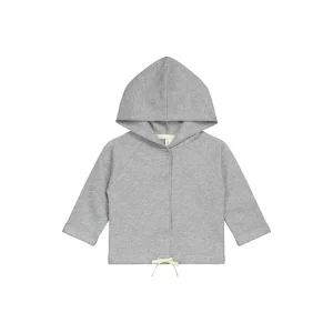Baby Hooded Cardigan in Grey Melange by Gray Label - Last One In Stock - 0-3 Months