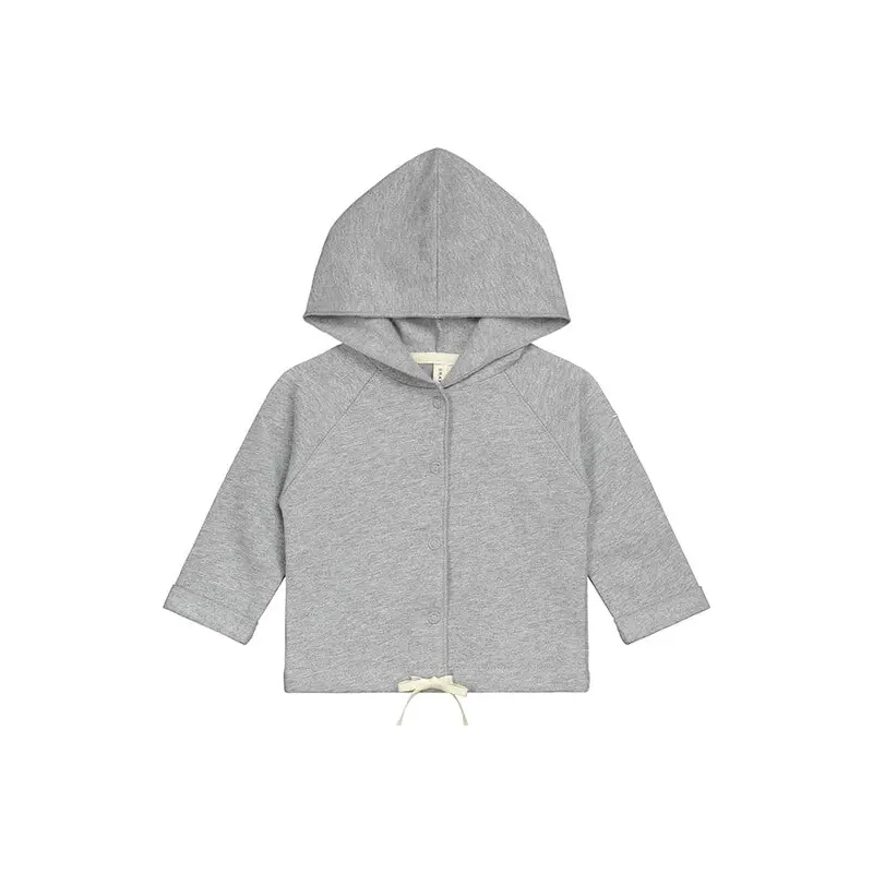 Baby Hooded Cardigan in Grey Melange by Gray Label - Last One In Stock - 0-3 Months