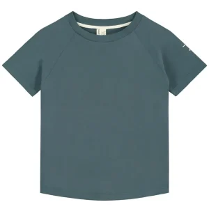 Crew Neck T Shirt in Blue Grey by Gray Label