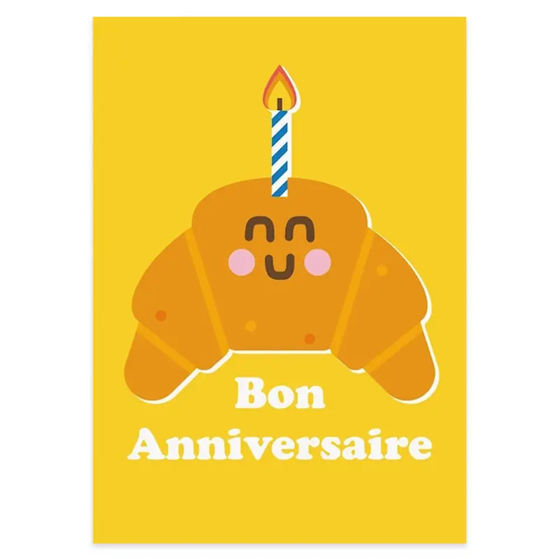 Croissant Birthday Greetings Card by Studio Boketto