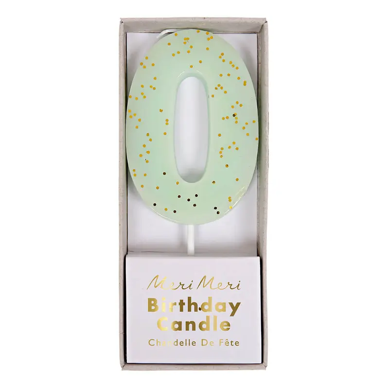Glitter Number 0 Candle by Meri Meri