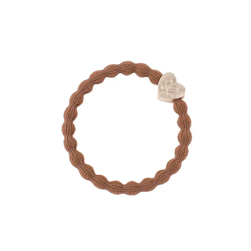 Gold Heart Hair Band in Hazel Brown by byEloise