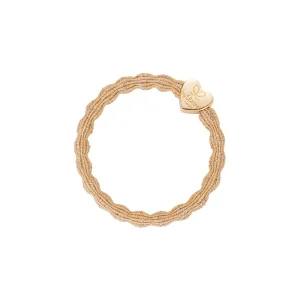 Gold Heart Hair Band in Metallic Gold by byEloise
