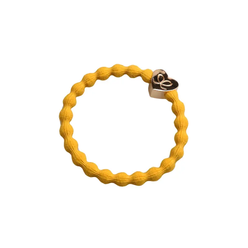 Gold Heart Hair Band in Mustard by byEloise