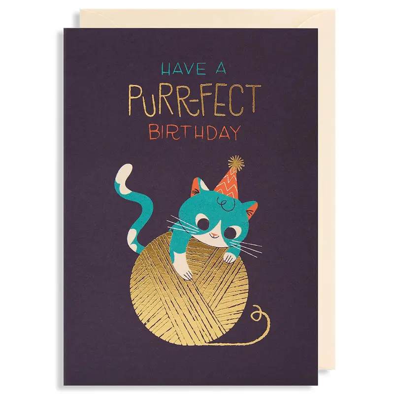 Have A Purr-fect Birthday Greetings Card by Lydia Nichols for Lagom Design