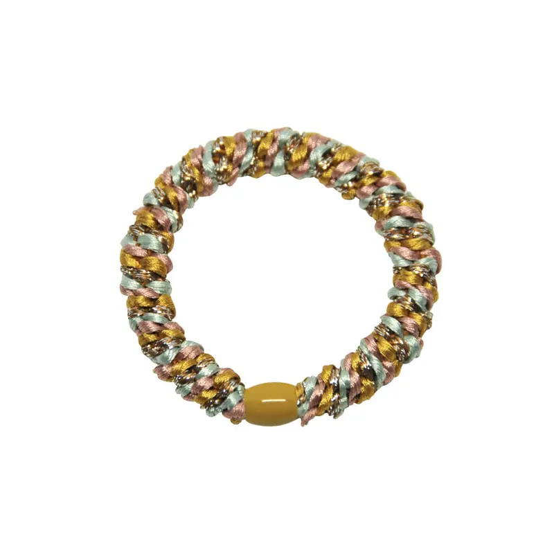 Kknekki Snag Free Hair Band in Mustard / Pink Mix by Bon Dep