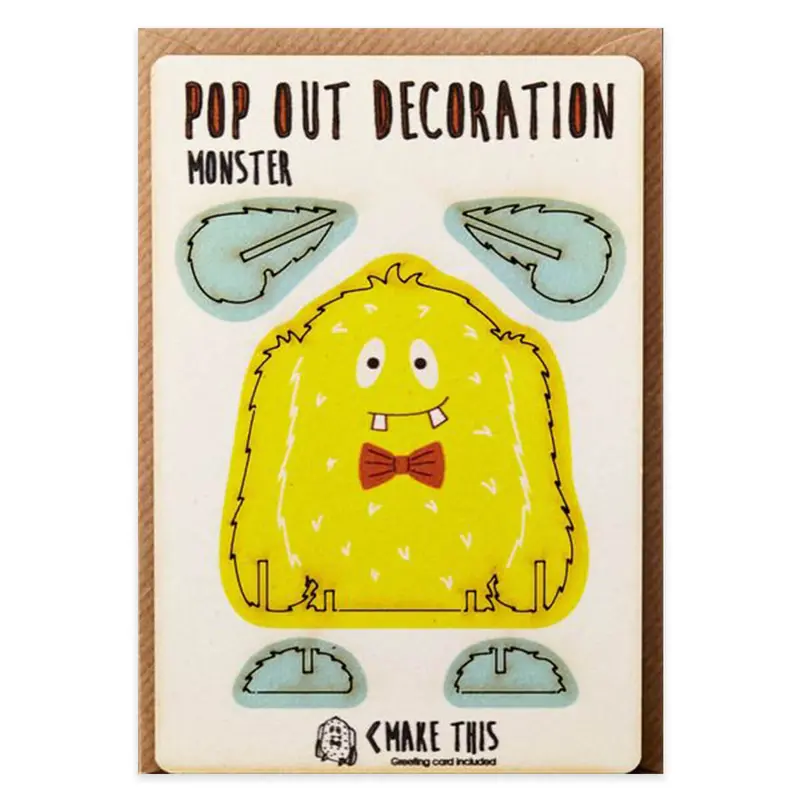 Monster Pop Out Decoration And Greetings Card by The Pop Out Card Company