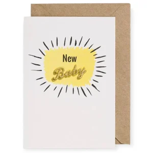 New Baby Embroidered Word Greetings Card by Petra Boase