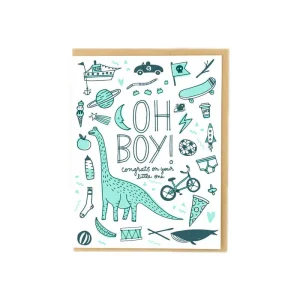 Oh Boy! Greetings Card by Hello! Lucky