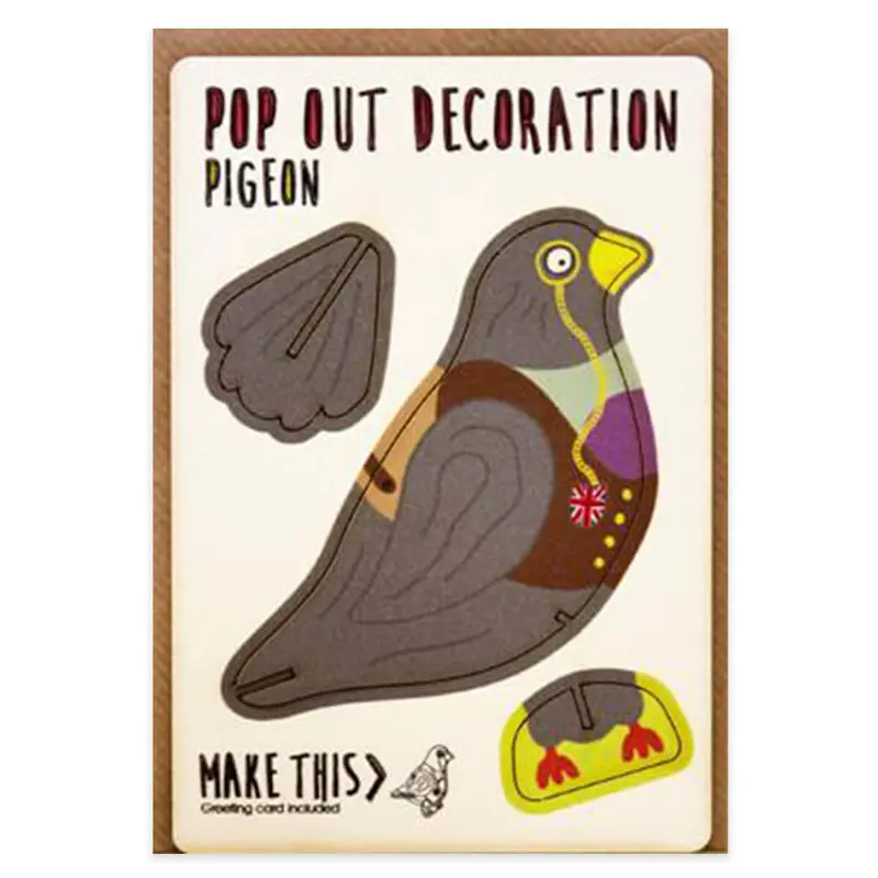 Pigeon Pop Out Decoration And Greetings Card by The Pop Out Card Company